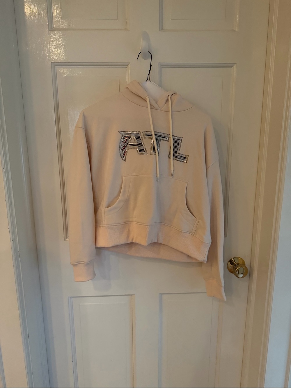 SELECT Atlanta Falcons 60th Anniversary ATL Rhinestone Cropped Hoodie M